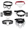 Chains Retro Punk Choker Collar Necklace Pu Leather Goth Rivets Party Club Sexy Gargantilha Colar Jewelry