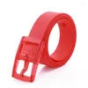 Belts Fashion Candy Color Women Belt Without Metal Square Pin Buckle Wide Waist Bands Ladies Waistband Punk