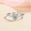 Cluster Rings AZ392-J Lefei Fashion Trend Luxe Simple Classic Moissanite 0.3ct Love Heart Ring For Women 925 Sterling Silver Wedding