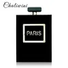 Evening Bags HOT Acrylic Perfume Women Casual Black Bottle Handbags Wallet Paris Party Toiletry Wedding Clutch Evening Bags Purses Handbags HKD230821