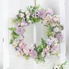 Décorations de Noël 38cm Simulation Guirlande Porte Suspendue Décoration Coloré Affichage Fenêtre De Mariage Pographie Accessoires Pivoine Hortensia Guirlandes 230818