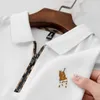 Polo de algodón de diseñador de lujo para hombre, camiseta bordada con cremallera y solapa de manga corta de verano 2023, Ropa de tendencia europea