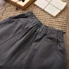 Calça feminina JOMATURA DE LENAS DE LEGAS LENAS LINHA DE LINHA DE CLOLON CAIXA 2023 Spring Vintage 9 Color Casual Alta qualidade