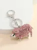 Decorative Objects Figurines Korean version of the alloy diamondinlaid cute pink piggy bag pendant miniature small ornament 230818