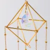 Garden Decorations Crystal Suncatcher Rainbow Light Catcher Window Decoration Moon Sun Wind Chime Hanging Prism 230818