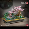 Blocks Mini Building Blocks Potted Garden Trees Flowers Bamboo 3D Building Model B Family Garden Scene DIY Assembled Toy Gift R230817