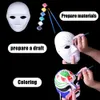 Máscaras de festa em branco Branco Halloween Cosplay Cat Diy Forface Paintable Face pintado à mão Caso casal de eventos de meio animal 230818