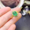 Anelli a grappolo Colombia Emerald Anello Sterling Sterling 925 Engagement Ladies Luxury Natural Jewelry Regalo per matrimoni Boutique