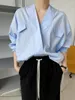 Chemisiers pour femmes 2023 automne manches chauve-souris chemises décontractées femmes col en v coton chemise de poche ample