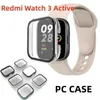 Hårt PC -fodral Glas för Redmi Watch 3 Lite PC Protective Bumper Shell Screen Protector för Watch 3 Active Cover
