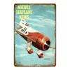 Model Airplane Metal Sign Pin Up Girls Vintage Poster American Air Plane Wall Art målning Pub Bar Home Man Cave Living Room Funny Decor Sexig Girl Sticker 30x20CM W01