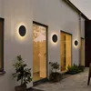 Wall Lamp Nordic Round Light Outdoor IP65 Waterproof Porch Entry Corridor Aisle LED Lighting Hallway