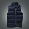 Herenvesten waistcoat mannen warme jas ziper zwart vestjack slanke fit stand kraag mouwloze puffer jassen lente herfst casual