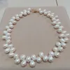 Chaînes collier noué à la main naturel 9-10mm blanc perle en forme de goutte d'eau douce pour les femmes bijoux 45cm