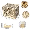 Other Event Party Supplies Wedding Card Boxes Wooden Box Decoration DIY Couple Deer Bird Flower Pattern Grid Invitation Gift Business 230818