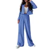 Women's Two Piece Pants 2 Casual Outfits Cropped Jackets High Waisted Wide Leg Bridal Jumpsuit Dress Suits For Girls Snowmobile Bibs Women