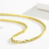 Kedjor 40-60 cm 2,8 mm verklig solid 925 sterling silver guld färg Italien lådkedja halsband kvinnor män smycken tunga kolye krage