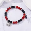 Pulseras con dijes, pareja de arañas de Halloween para mujeres, corazón romántico, pulsera magnética a juego, joyería de fiesta estética para hombres