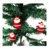 Decorazioni natalizie 6 pezzi/lotto Tree Mini Babbo Natale Ornamenti per accessori sospesi Casa Droping Garden feste