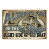 Come Fishing Metall Zeichen Fisherman Regeln Fischplakat klassische Lachsmetallmalerei Fliege Vintage Plaque Wandaufkleber Pub Bar Outdoor Man Cave Wanddekoration 30x20 cm W01