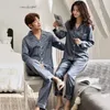 Vêtements de nuit pour femmes Couple pyjamas hommes et femmes printemps été automne à manches longues glace soie mince ample ménage vêtements costume