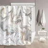 Shower Curtains Grey Gold Marble Ink Texture Shower Curtain Set Abstract Modern Shower Curtain for Bathroom Decor Waterproof Washable Fabric R230831