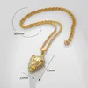 Charms Fashion Personality Animal Lion Head Gold Color Personlighet Domineering Pendant Necklace For Men Trend Hip Hop Street Jewelry 230821