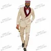 Abiti da uomo blazer abito a doppio petrolio più ultimo cappotto disegni di pantaloni champagne smoking floreale smoking burgundy lapel abito da festa 282c