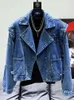 Herrjackor PFHQ Loose Niche Design Shoulder Pad Men's Trendy Casual Denim Coat High Quality Street Elegant 2023 Spring Stylish Jackets New J230821