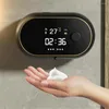 Vloeibare zeep dispenser touchless automatisch schuim tijd temperatuurweergave USB laad auto -inductie waterdicht