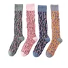 Frauen Socken thermische Baumwolle Dessous koreanische Blume Stickerei Oberschenkel hoher langer Strumpf japanischer Kawaii niedliche Kniestudent