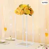 Nyhetsartiklar 10st Geometric Metal Stands Flower Floor Holders Wedding Centerpieces 60cm Rektangel Metal Flower Stand Wedding Party Decor 230818