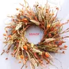 Décorations de Noël 24 pouces automne oreille de grain couronne pour avant sur la porte rotin pare-chocs blé rond mariage fête maison tenture murale décor 230818