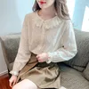 Women's Polos Simple And Fashionable Commuting Doll Collar Chic Long-sleeved Shirt Spring Autumn 2023 Design Sense Small