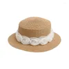 Weitkrempeln Hats handgefertigt Sunhat Camellia Dekorierte Audrey -Strohhut für Frauen Party Dropship