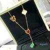 Fashion Pendant Necklaces for women Elegant 4 Four Leaf Clover Choker chains Designer Jewelry 18K Plated gold girls Gift