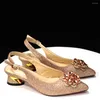 Dress Shoes 2023 Champagne Color Mature Style Office Lady African Women And Bag Set Italian Ladies Matching