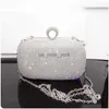Kvällspåsar Shinny Glitter Evening Bags Rhinestone Hard-Surface Box Bags Elegant Female Wedding Shoulder Pouch Banket Party Luxury Purse HKD230821