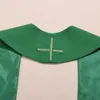 1pc Формальное христианское духовенство украло перекрестную вышивку священник массовый церковный шарф для белого цвета/красного/зеленого/фиолетового