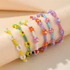 Charm Bracelets Koreanisch süße Blumen Gänseblümchen transparent farbenfrohe Perlen handgefertigtes elastisches Armband für Frauen Schmuck Tropfen