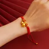 Bracelets porte-bonheur breloques Original cuivre bracelet rouge tissé fil corde chanceux bénédiction pour femmes hommes bijoux luxe amoureux bracelets