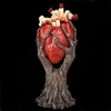 Outra decoração da casa Presente de utensílios de coração anatômico com estátua de porta -estatueta escultura de frango de metal x0821