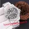 Meerdere kleuren MET DOOS waterdicht Klassiek Nieuw Herenhorloge Rose Goud Zilver Zwart Keramische Bezel Heren Saffier Automatisch Mechanisch Jacht Rubber Horloge 40MM Master