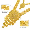 Oorbellen ketting aniid Indian 24K vergulde ketting set Nigeriaans feest bruids bruiloft ethiopische luxe dubai sieraden groothandel geschenken 230818