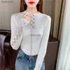 Damesbreien Tees Ladies Mesh Stitching Nail Bead Pullover Sweater Vrouwen Kleding Girls Herfst Casual gebreide Vrouw Vrouw Ol Sweaters BPY2605 HKD230821