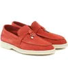 LP Loafers par Suede Loafer Shoes Summer Charms Walk Suede Loafers Casual Shoes Charms Psmordlösa loafers glider på lägenheter för män designer platt klänning