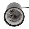 Suportes da lâmpada 6x E27 Base de parafuso cerâmica redonda redonda de lâmpada de lâmpada de lâmpada de lâmpada adaptador metal com arame preto