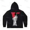 Mens Big V Hoodies Hip Hop Stylist Hoody Vlones Long Sleeve Letter Print Hoodie Men Women Couple Sweatshirts White High Street 21colors