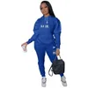 Womens Casual Print Sports Set Fashion Cotton Blend Two Piece Tracksuits för 2023 Autumn Winter