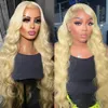 13x4 13x6 Transparente 613 Honey Lace Loiro Frontal Human Wigs Brasiled Body Wave 5x5 Wig de fechamento de renda para mulheres